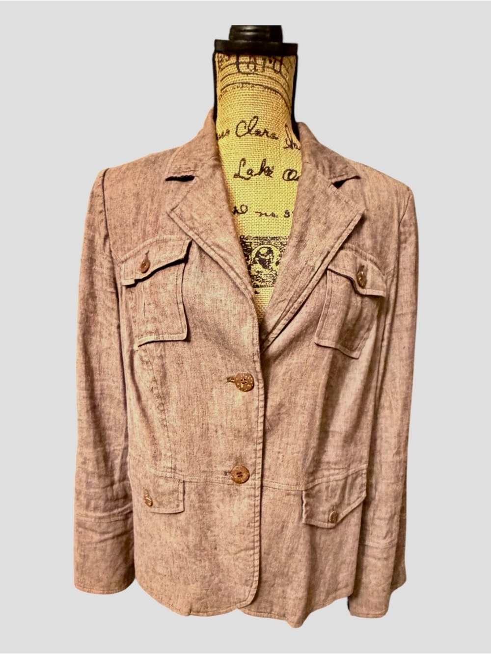 Lane Bryant Light Brown Button-Front Blazer Jacket